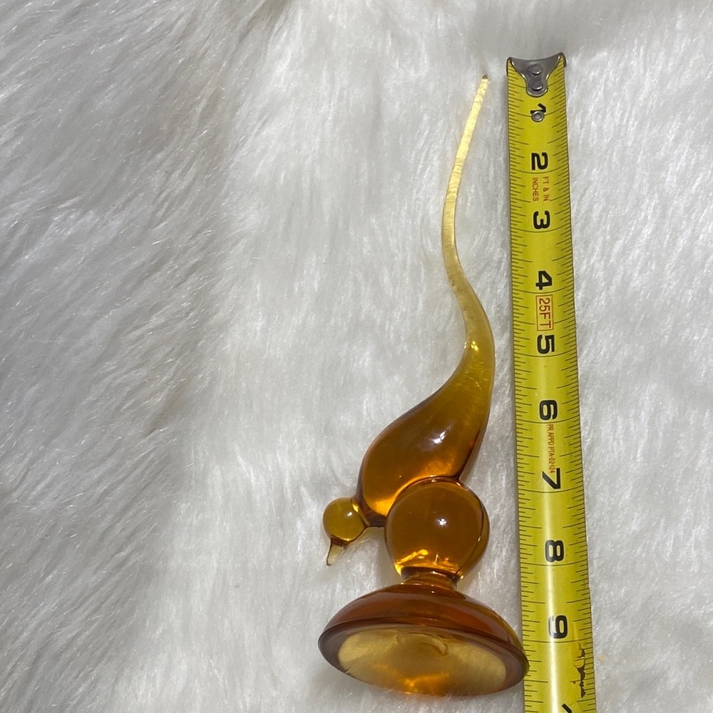 Viking Amber Art Glass Long Tail Birds - Picture 12 of 12